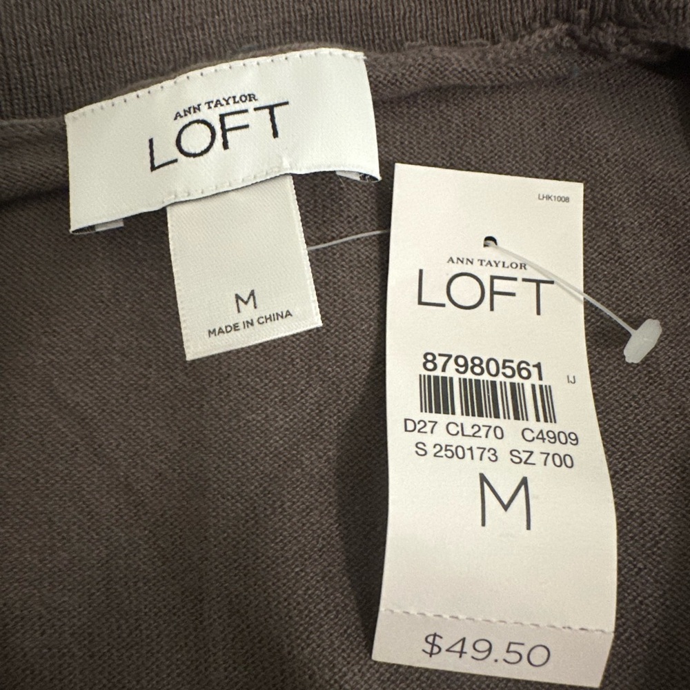 LOFT Charcoal Knit Sweater - Picture 2 of 3